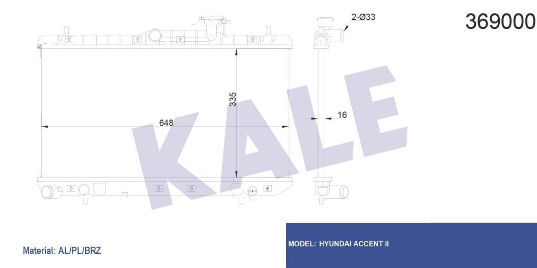 SU RADYATÖRÜ (BRAZING)(MT) HYUNDAI ACCENT/ACCENT II