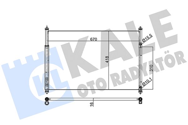 KLİMA RADYATÖRÜ SUZUKI GRAND VITARA 1.6I/2.0I/2.4I 16V 1.9TD 2.7I V6 05=> KURUTUCU İLE [BRAZING AL/AL] [647X398X16]