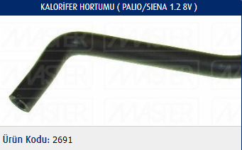 KALORİFER HORTUMU FIAT PALIO 1.2 8V 97-02 / SIENA 1.2 8V 97-02