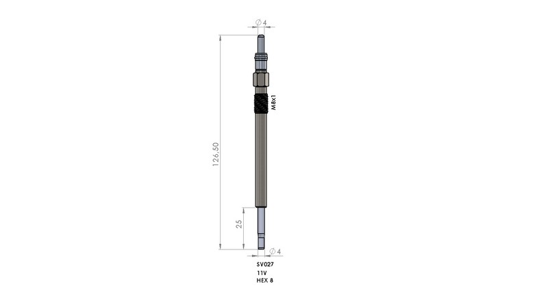 KIZDIRMA BUJİSİ (11,0V) CITROEN C5 / C6 2.7 HDI / PEUGEOT 407 / 607 2.7 HDI / VOLVO S60 / S80 / V70 2.4-2.5D