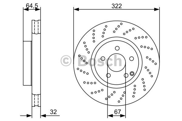 FREN DİSKİ (ÖN)(322MM) M.BENZ (W204)C280-C300 07-