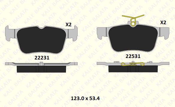 DİSK BALATA (ARKA) FORD ESPACE II / FUSION / GALAXY III / KUGA II / MONDEO V / S-MAX II