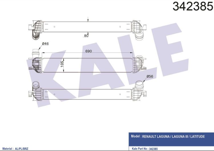 INTERCOOLER (BRAZING)(MT) RENAULT LAGUNA III / LATITUDE