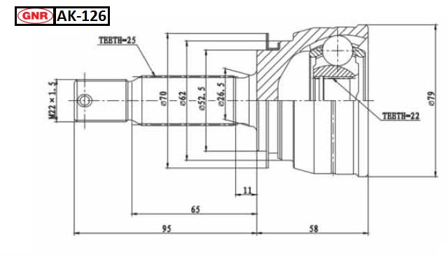 AKS KAFASI (25x22x52,5x153) HYUNDAI GETZ 1.3-1.4 00-