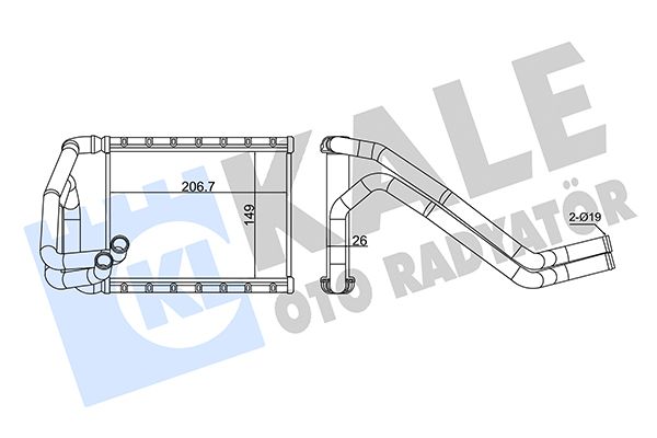 KALORİFER RADYATÖRÜ KIA CEED 1.6CRDI 09<12 (BORULU) [BRAZING AL/AL] [149X206,7X26]