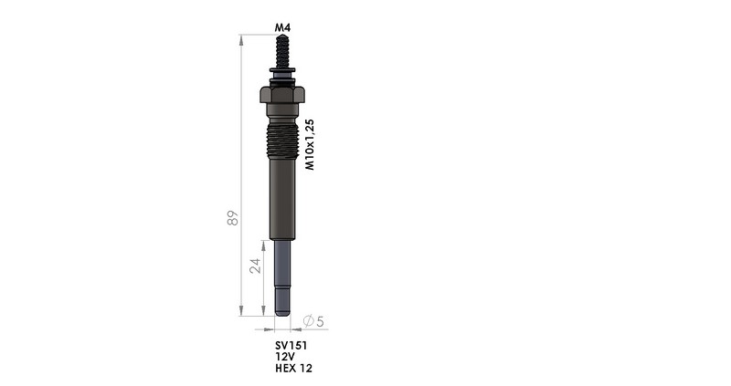 KIZDIRMA BUJİSİ (12,0V) PEUGEOT 106 1.5D / OPEL VECTRA / KADETTI / CORSA 1.5-1.7D / JEEP RENEGADE 2.1D / ISUZU ELF 150 / GEMINI / HIPACK / SSANG YONG KORANDO 2.2D