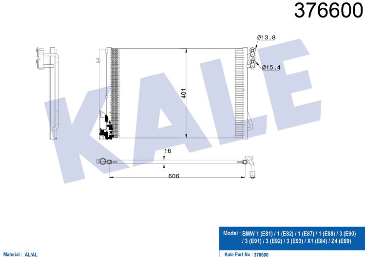 KLİMA RADYATÖRÜ (BRAZING)(KURUTUCULU) BMW 1 (E81) 1 (E82) 1 (E87) 1 (E8