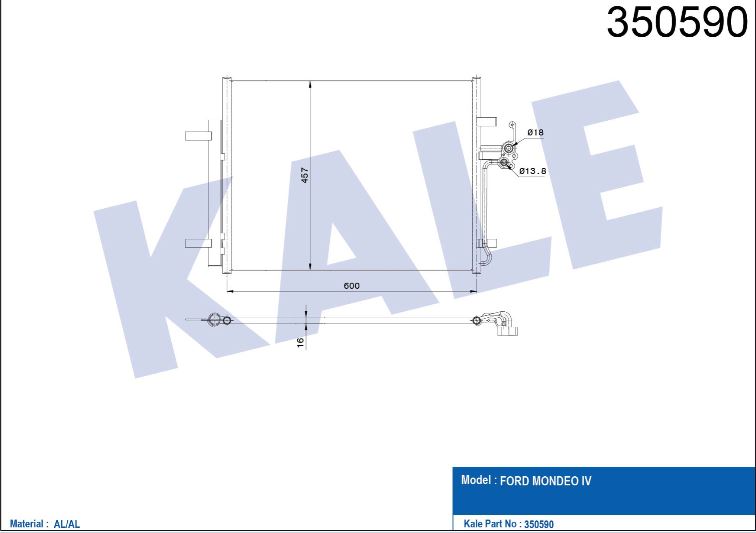 KLİMA RADYATÖRÜ (BRAZING)(KURUTUCULU) FORD MONDEO IV 1.6/1.8/2.0TDCI 07-15