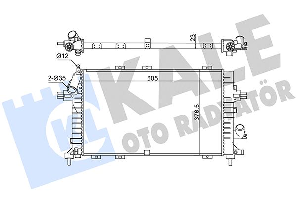 SU RADYATÖRÜ OPEL ASTRA H 1.3/1.7/1.9 CDTI 04=> / ZAFIRA 1.7/1.9 CDTI 05=> (MT) (AC/NAC) [MEKANİK] [605X376,5X23]