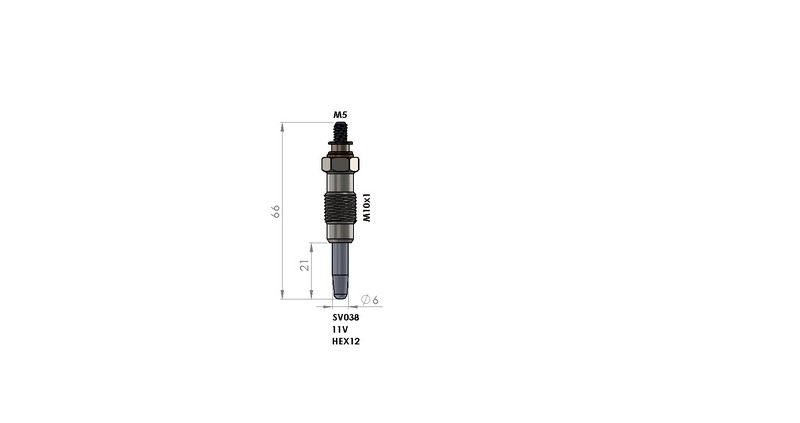 KIZDIRMA BUJİSİ (11,0V) FIAT DUCATO 2.5D / FORD ESCORT / FIESTA 1.6D / TRANSİT 2.4D / OPEL MOVANO 2.5D / RENAULT MASTER / TRAFIC 2.4-2.5T