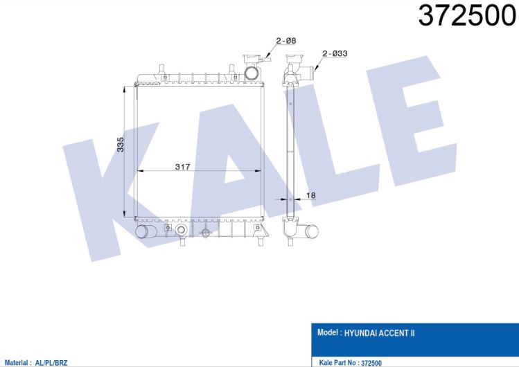 SU RADYATÖRÜ (BRAZING)(MT) HYUNDAI ACCENT-ACCENTII