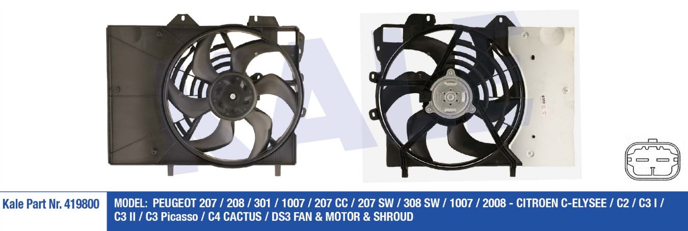 FAN MOTORU (DAVLUMBAZLI) PEUGEOT 207-208-2008-301-C2-C3-C3 II-C3