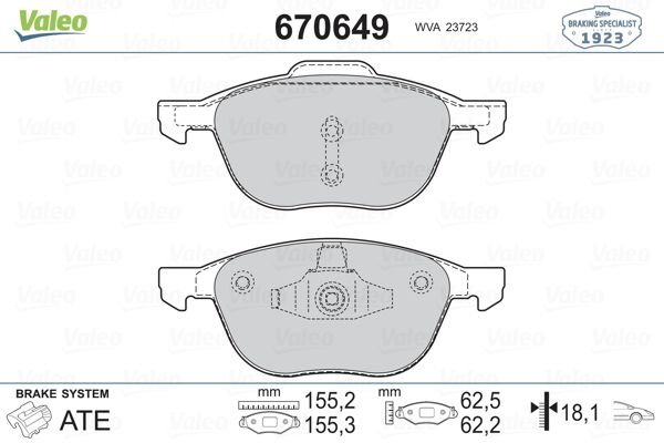 DİSK BALATA (ÖN) FORD C-MAX 1.6-1.6 TDCİ-2.0 TDCİ 07-10 / FOCUS II 1.4-1.6-1.6 TDCİ-2.0 LPG 04-12 / KUGA 2.0 TDCİ-2.0 TDCİ 4X4 10-12 / TOUNEO CONNECT V408 13-