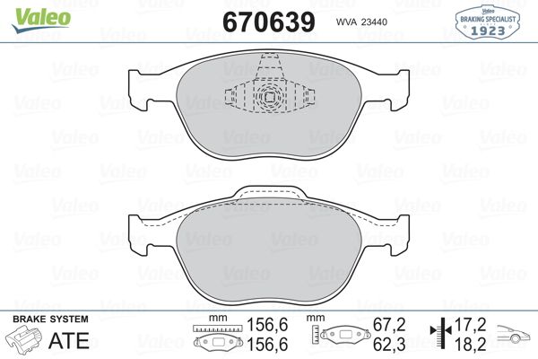 DİSK BALATA (ÖN) FORD FIESTA IV 1.3İ-1.4İ 16V-1.8D-1.8 DI 96-03 / KA 1.6İ 01-08 / PUMA 1.4 16V-1.6 16V 97-02 / TRANSİT CONNECT 1.6-1.8 16V-1.8 TDCİ 02-13